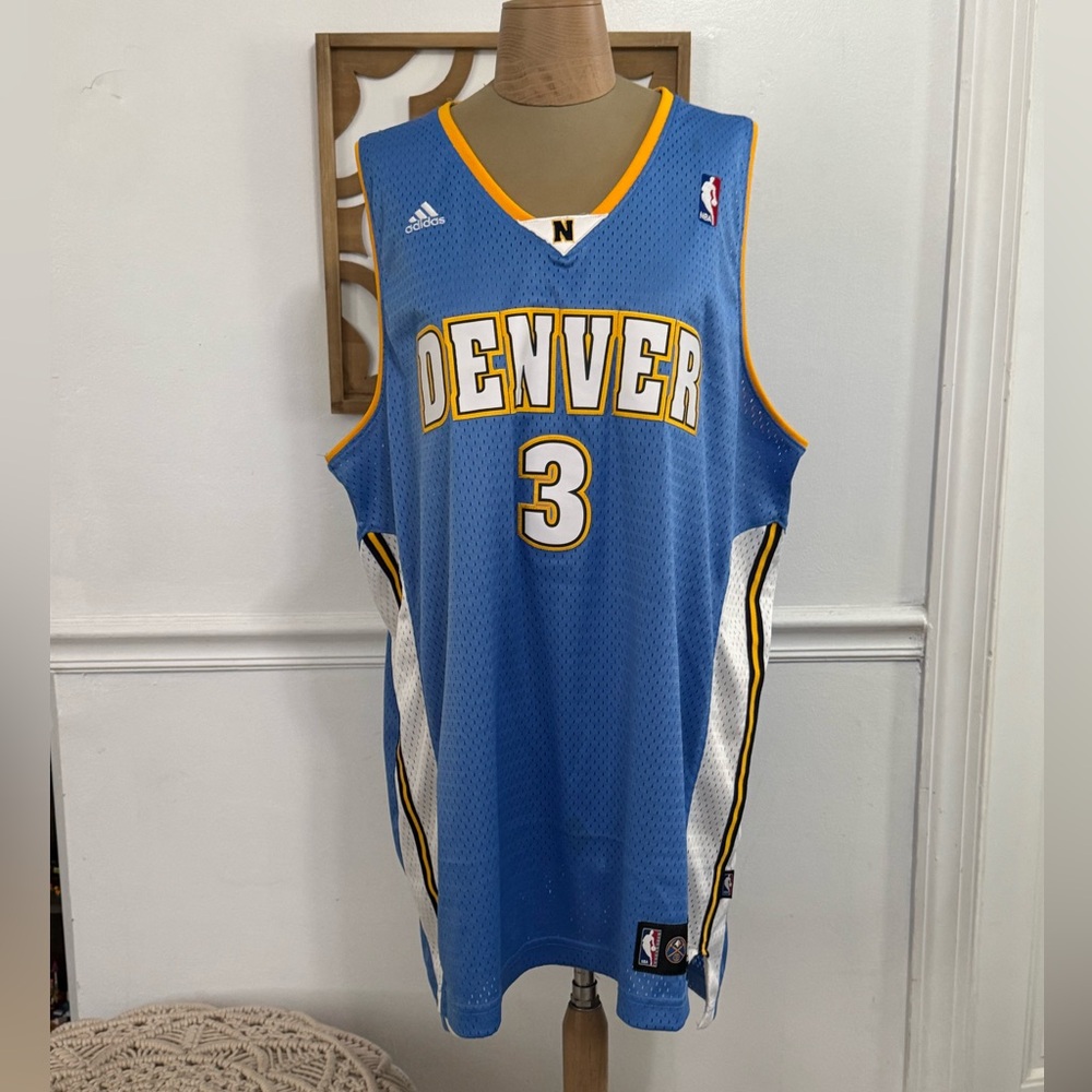 Adidas Blue Denver Iverson Basketball Jersey